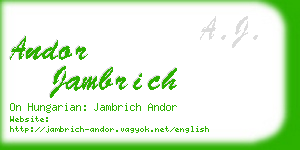 andor jambrich business card